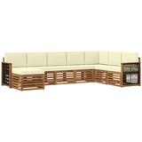 vidaXL Zunanja garnitura za sedenje z blazino 6 pcs Naravna in smetana, (5000281784) | Shoptok.si