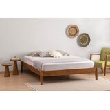 Kalune Design Bračni krevet od masivne smreke s podnicom 160x200 cm u prirodnoj boji/tamno smeđi Galaksi – | shoptok.hr