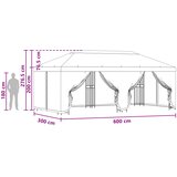 Paviljon s bočnim stranama 6 x 3 m Antracit Poliester i čelik | Eponuda.ba