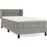 Box spring postelja z vzmetnico svetlo siva 90x200 cm žamet, (20900581) | Shoptok.si