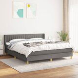Maison Chic Box spring postelja - Vzmetna postelja z vzmetnico temno siva 180x200 cm blago SL14418, (21904120) | Shoptok.si