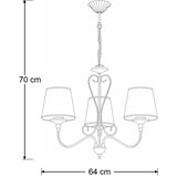 Brilagi Luster na lancu SONIA 3xE27/15W/230V prečnik 64 cm krem/patina | Eponuda.com