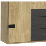 MID.YOU omara s klasičnimi vrati, barve grafita, barve hrasta | Shoptok.si