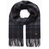 Ombre Men's Scottish check scarf with tassels - black-gray | Shoptok.si