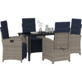 vidaXL 5-delni vrtni jedilni set Siva Poly ratan | Shoptok.si