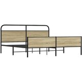  Metalni okvir kreveta bez madraca boja hrasta sonome 183x213 cm | shoptok.hr