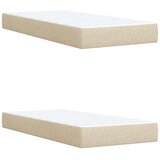  Krevet s oprugama i madracem krem 200 x 200 cm od tkanine | shoptok.hr