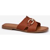 EVENTO Women Flat Sandals With Decorative Detail Camel Amiresna | shoptok.hr
