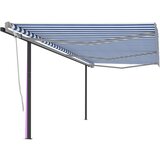 vidaXL Ročno zložljiva tenda s stebrički 6x3 m modra in bela Cene