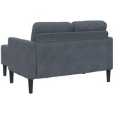 SOFA 2-sjed s ležaljkom u obliku slova L tamnosiva 125cm baršun | Eponuda.com