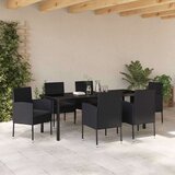  Vrtni set za objed s jastukom 7 pcs Crna poliratan | shoptok.hr