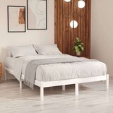 vidaXL Okvir za krevet od masivne borovine bijeli 135x190 cm UK bračni | shoptok.hr