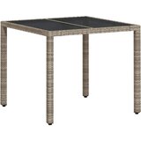  3-dijelni vrtni blagovaonski set s jastucima poliratan i staklo Siva 90 x 90 x 75 cm | shoptok.hr