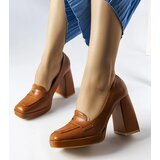 Gemre Brown high block heels Inès | Shoptok.si