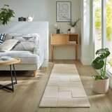 Flair Rugs Bež ročno tkan volnen tekač 60x230 cm Checkerboard – | Shoptok.si