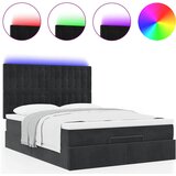  Otomanski krevet s madracima&LED crni 140x190 cm baršunasti | shoptok.hr