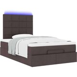vidaXL Otomanski posteljni okvir z vzmetnico rjav 120x200 cm blago | Shoptok.si
