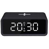 solight CA07B - Digitalni sat sa Qi bežičnim punjačem 230V/CR2032 crna | Eponuda.com