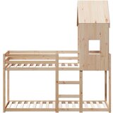  Krevet na kat s krovom 90 x 200 cm od masivne borovine | shoptok.hr