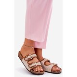 Boto Fabric Women's Slippers on Cork Platform with Buckles Camel Osoffe | ePonuda.com