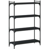  Regal za knjige s 4 razine crni 80x30x120 cm konstruirano drvo | shoptok.hr