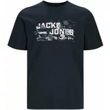 Jack & Jones Majica 'OUTDOOR' mornarska / dimno modra / bela