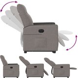 vidaXL Električni naslanjač s funkcijo vstajanja taupe blago | Shoptok.si