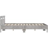 vidaXL Posteljni okvir z vzglavjem betonsko siv 150x200 cm inž. les, (20978771) | Shoptok.si
