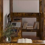  Postelja na podstrešju z mizo Dimljeni oreh 90 x 190 cm, (5000137011) | Shoptok.si