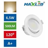 MAX-LED led vgradna svetilka 6,5W okrogla toplo bela Cene