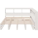  Knjižna postelja brez vzmetnice bela 135x190 cm trdna borovina | Shoptok.si