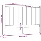  Uzglavlje za krevet sivo 166 x 4 x 100 cm od masivne borovine | shoptok.hr