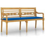  Klupa Batavia s kraljevskoplavim jastukom 150 cm od tikovine | shoptok.hr