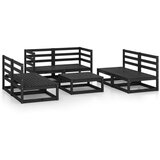  Vrtna sedežna garnitura 7-delna črna trdna borovina, (20970584) | Shoptok.si