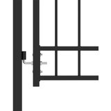 vidaXL Ograjna vrata Črna 100 x 200 cm Jeklo s prašnim premazom | Shoptok.si