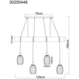 Globo VISEČA SVETILKA Berti 125/16/150 cm E27 | Shoptok.si