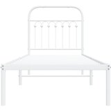  Metalni okvir za krevet s uzglavljem bijeli 80x200 cm | shoptok.hr