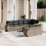 vidaXL 9-dijelni set vrtnih sofa od poliratana s jastucima sivi | shoptok.hr