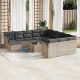  13-dijelni set vrtnih sofa od poliratana s jastucima sivi | shoptok.hr