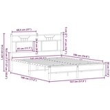 vidaXL Posteljni okvir brez vzmetnice hrast 140x190 cm inženirski les | Shoptok.si