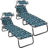 vidaXL Zložljiv ležalnik 2 pcs večbarvno 190 x 57 x 81 cm oxford - - večbarvno - 17.15 - 190 x 57 x 81 cm - 2025--Uvoz_4 | Shoptok.si