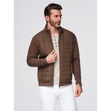 Ombre Lightweight unzipped men's jacket with quilted front - brown | Shoptok.si