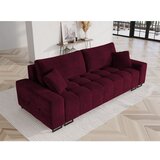 Cosmopolitan Design Bordo rdeča žametna raztegljiva sedežna garnitura s prostorom za shranjevanje 250 cm Wicklow – | Shoptok.si