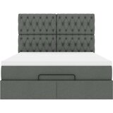  Otomanski krevet s madracem tamnosivi 140x190cm od tkanine | shoptok.hr