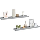  Zidne police za fotografije 2 kom sive 60 x 9 x 3 cm MDF | Eponuda.com