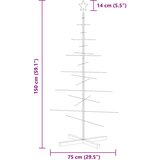  Metalno božićno drvce s drvenim stalkom crno 150 cm | shoptok.hr