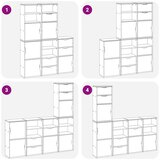  Bočni ormarići 5 kom ODDA 40x24x79 cm puno drvo bor | shoptok.hr