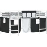  Krevet na kat za djecu s zavjesama Bijela i crna 80 x 200 cm | shoptok.hr