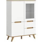 MID.YOU Visoka Komoda Stockholm, Barva Hrasta, Bela | Shoptok.si