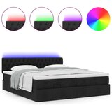 vidaXL Otomanski okvir kreveta s madracima crni 200x200cm od tkanine | shoptok.hr